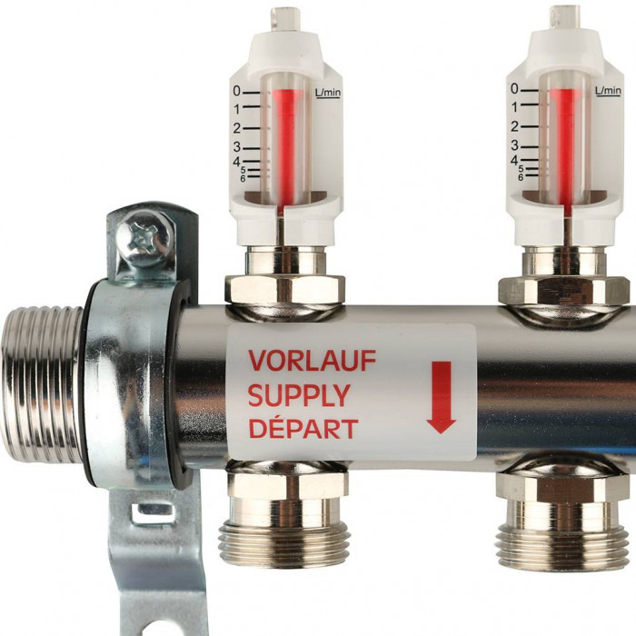 Распределительный коллектор REHAU HKV-D на 10 контуров нержавеющая сталь (12081011002)