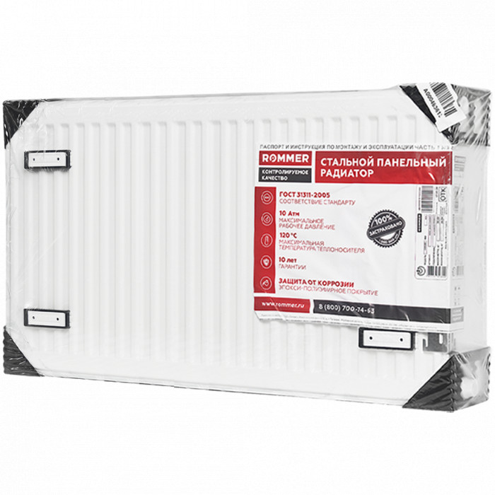 Стальной панельный радиатор ROMMER Ventil 33/500/900