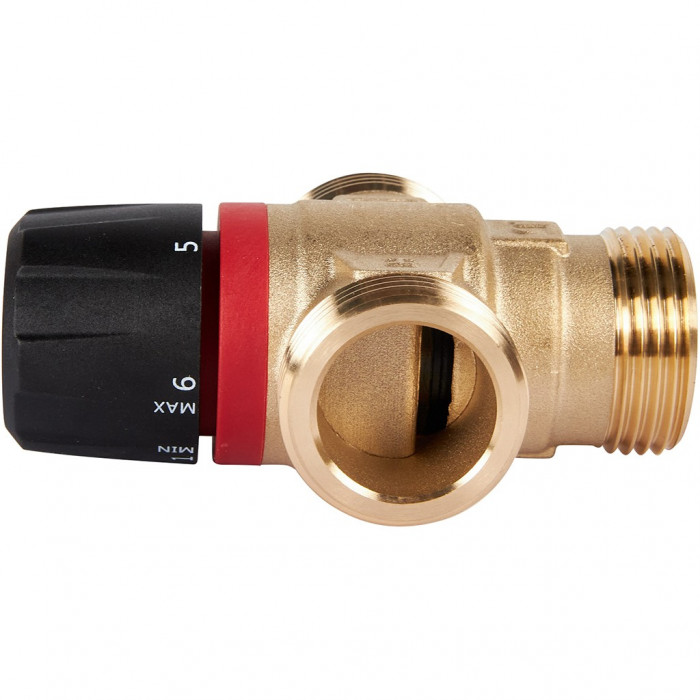 ROMMER RVM-0131-164325 Термостатический смесительный клапан для систем отопления и ГВС 1 НР 20-43°С KV 1,6 (боковое смешивание)