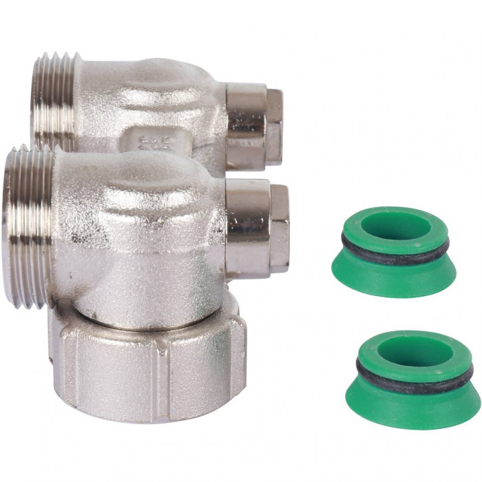 Узел подключения Meibes панельных радиаторов Тип E2/50 угловой, 3/4 BPx3/4 HP