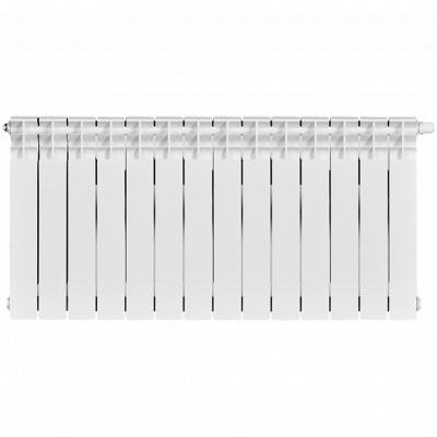 Биметаллический радиатор STOUT TITAN VENTIL 500, 14 секций, нижнее правое подключение, белый