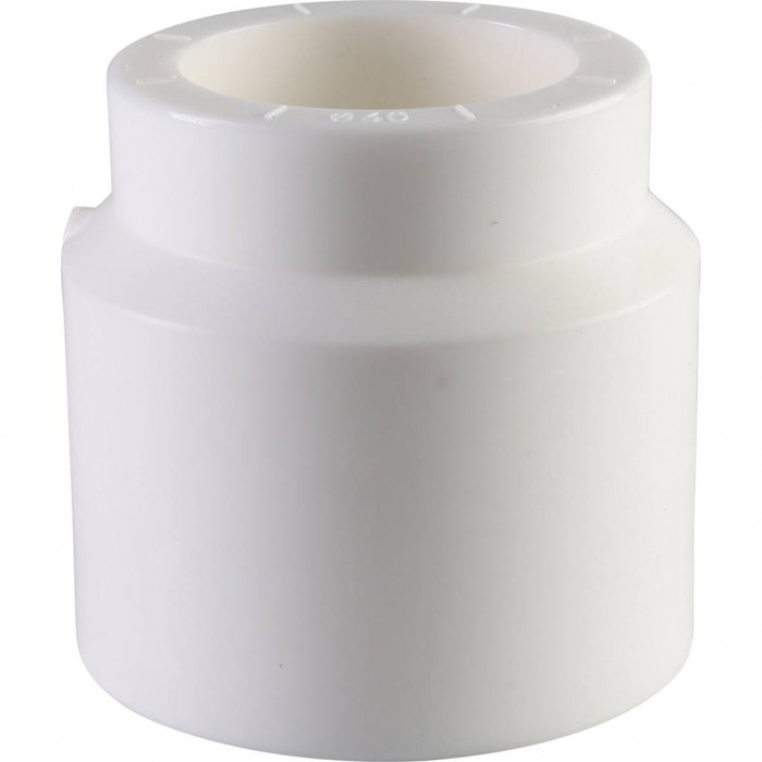 Муфта переходная внутр./наруж. Политэк 63х40 для полипропиленовых труб под сварку (цвет белый)