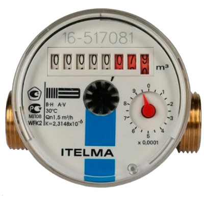 ITELMA WFK20.D080-0-R-L-0-IP54 счетчик холодной воды (Ду=15мм, L=80мм, Qном=1,5 м3/ч)