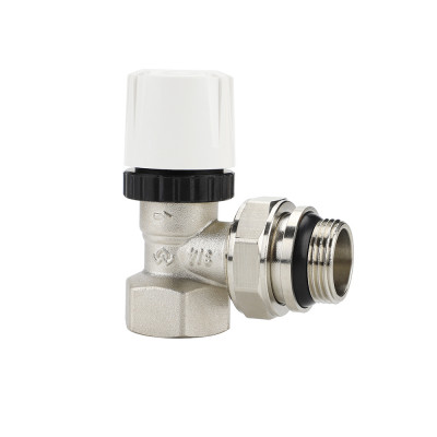 Термостатический клапан (терморегулятор) Varmega VM10413, 3/4&quot;, угловой, с самоуплотняющимся полусгоном