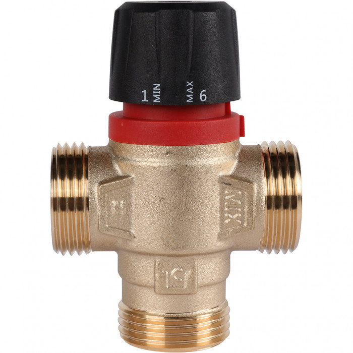 ROMMER RVM-0132-166025 Термостатический смесительный клапан для систем отопления и ГВС 1 НР 35-60°С KV 1,6 (боковое смешивание)