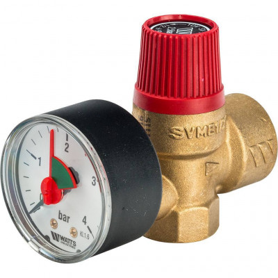 Watts SVM 25 -1/2 Предохранительный клапан с манометром 2.5 бар