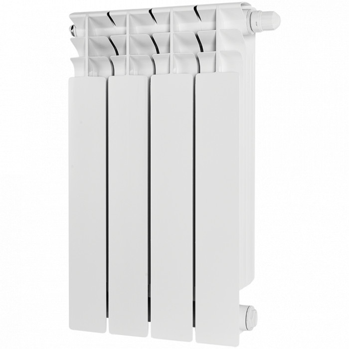 Биметаллический радиатор STOUT TITAN VENTIL 500, 4 секций, нижнее правое подключение, белый