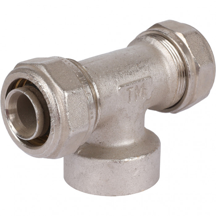 Тройник TIEMME с внутренней резьбой (26х3.0х1) для металлопластиковых труб винтовой