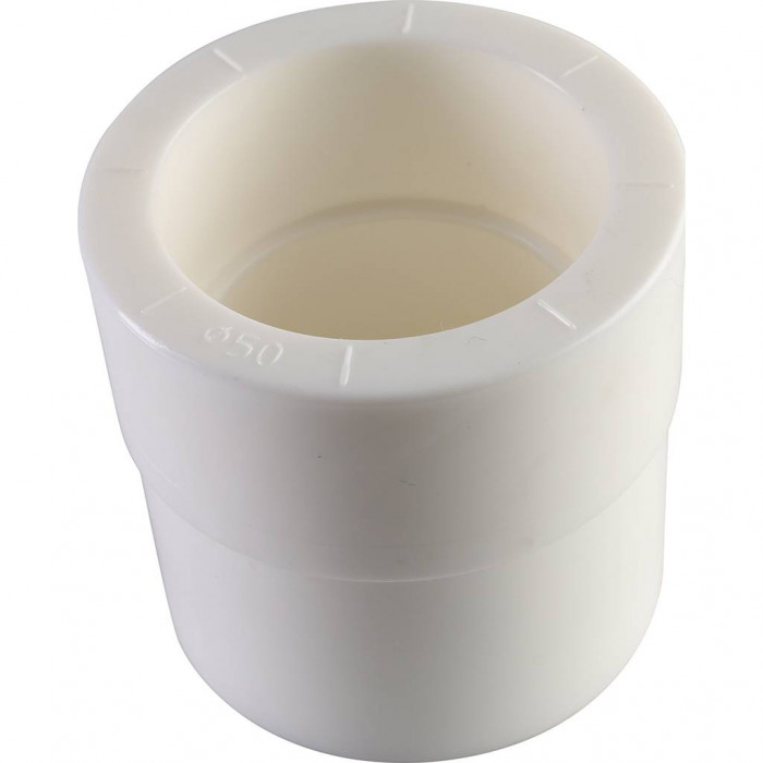 Муфта переходная внутр./наруж. Политэк 63х50 для полипропиленовых труб под сварку (цвет белый)