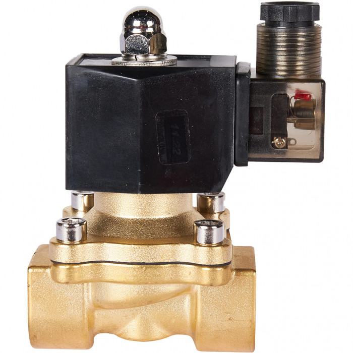 Клапан электромагнитный (соленоидный) двухходовой РОСМА 00000011326 СК-11-20 G3/4, НЗ, 220В, прямого действия, корпус - латунь, уплотнение - NBR