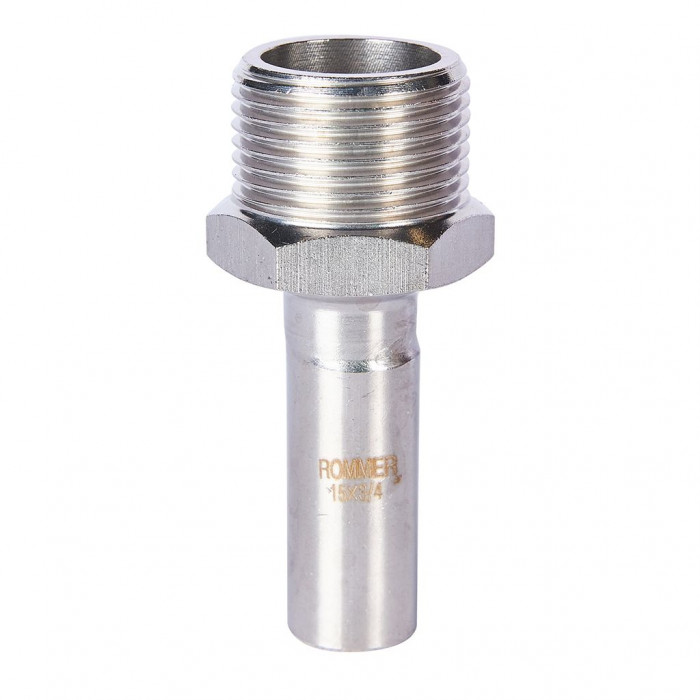 ROMMER RSS-0024-001534 Вставка переходная НПр-НР, 15х3/4, из нержавеющей стали прессовой