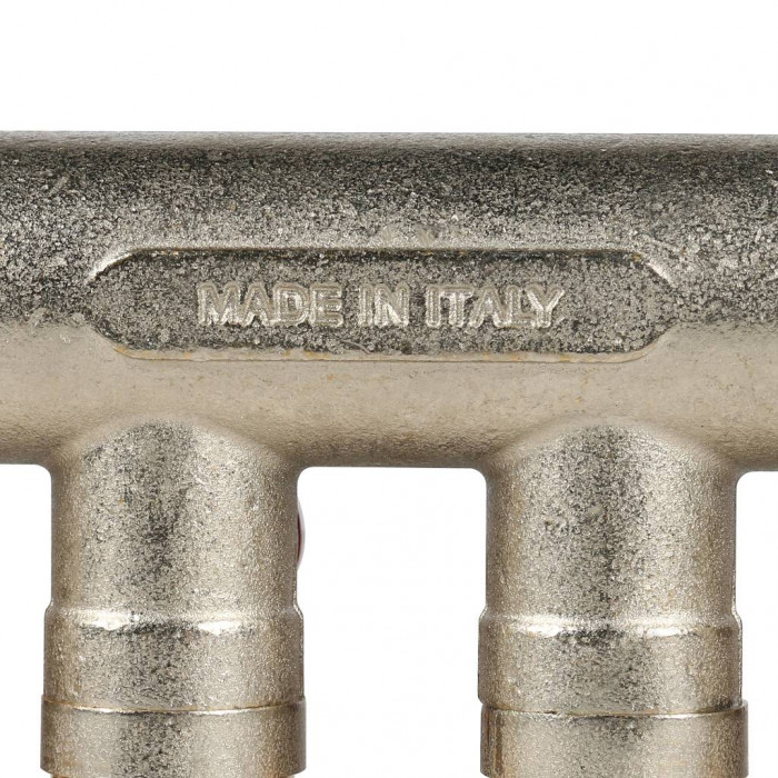 STOUT Коллектор с шаровыми кранами 3/4", 4 отвода 1/2" (красные ручки)