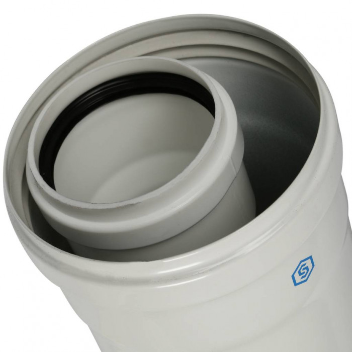 STOUT   Элемент дымохода конденсац. труба  2000 мм DN60/100 м/п PP-FE