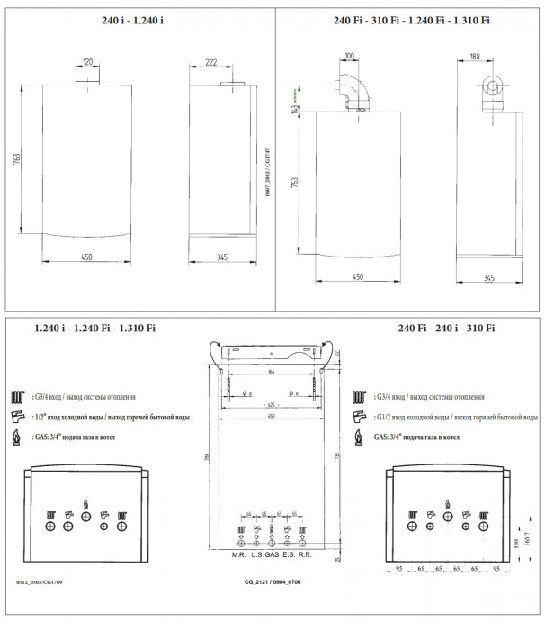 Настенный газовый котел Baxi LUNA 3 comfort 1.240 Fi, турбированный, одноконтурный
