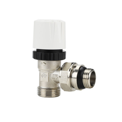 Термостатический клапан (терморегулятор) Varmega VM10412, 1/2&quot; x 3/4&quot;EK, угловой, с самоупл. полусгоном