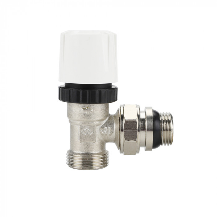 Термостатический клапан (терморегулятор) Varmega VM10412, 1/2" x 3/4"EK, угловой, с самоупл. полусгоном