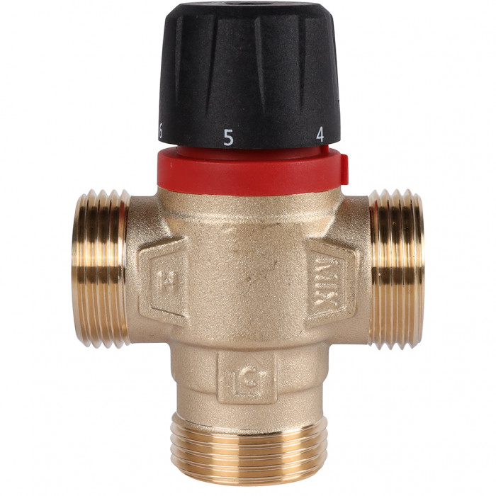 ROMMER RVM-0231-254325 Термостатический смесительный клапан для систем отопления и ГВС 1 НР 20-43°С KV 2,5 (боковое смешивание)