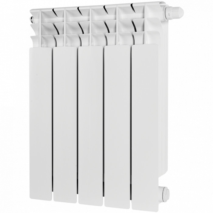 Биметаллический радиатор STOUT TITAN VENTIL 500, 5 секций, нижнее правое подключение, белый