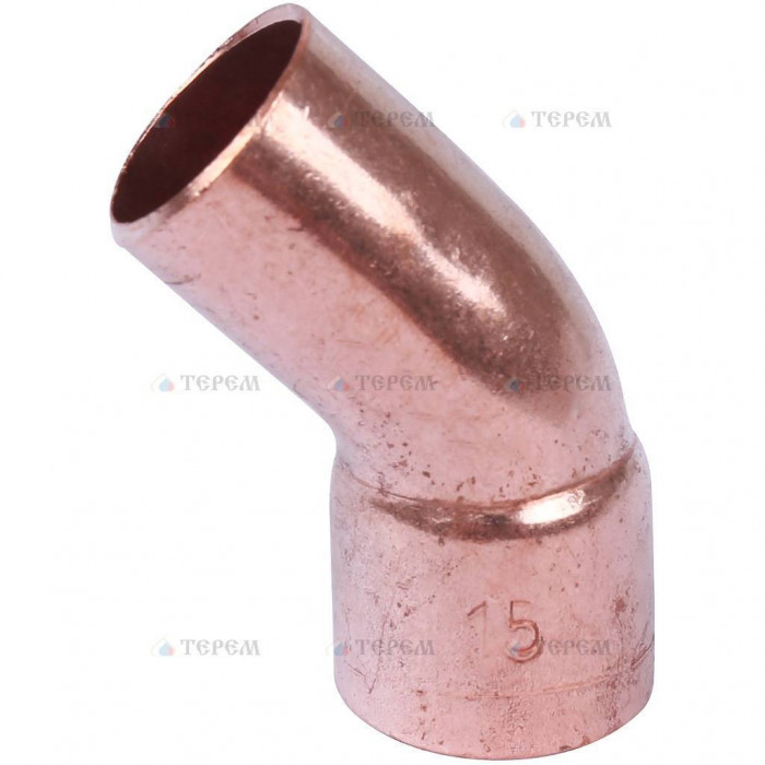 Sanha 5040 отвод 45° ВП-НП, медь 15, для медных труб под пайку