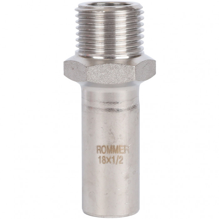 ROMMER RSS-0024-001812 Вставка переходная НПр-НР, 18х1/2, из нержавеющей стали прессовой