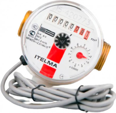 ITELMA WFW24.D080-0-R-L-10-IP54 ITELMA Счетчик горячей воды (Ду=15мм, L=80мм, Qном=1,5 м3/ч, импульсный выход ГЕРКОН)