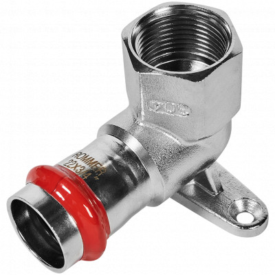 ROMMER RSS-0011-002234 ROMMER Угольник настенный с креплением-ВР, 22х3/4, из нержавеющей стали прессовой