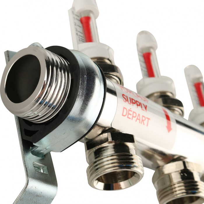 Распределительный коллектор REHAU HKV-D на 6 контуров нержавеющая сталь (12080611002)