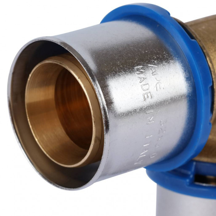 APE Угольник 90° 32х32 для металлопластиковых труб прессовой