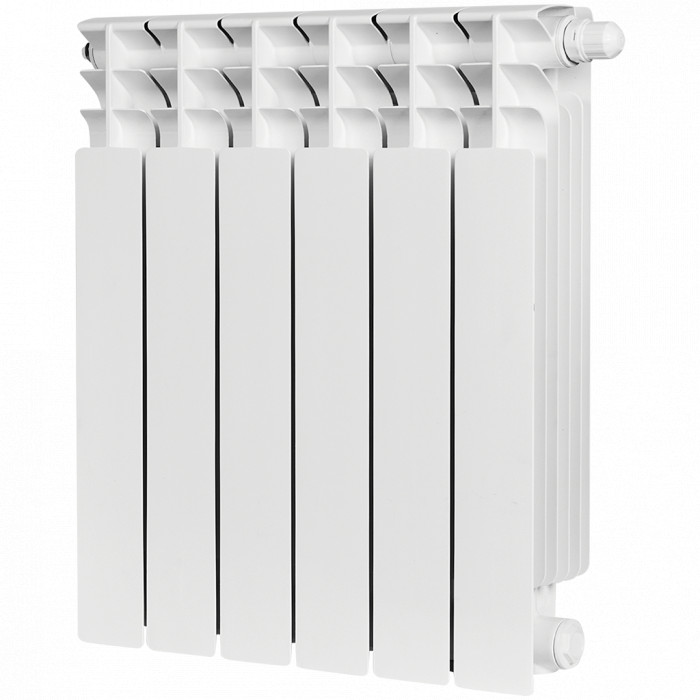 Биметаллический радиатор STOUT TITAN VENTIL 500, 7 секций, нижнее правое подключение, белый