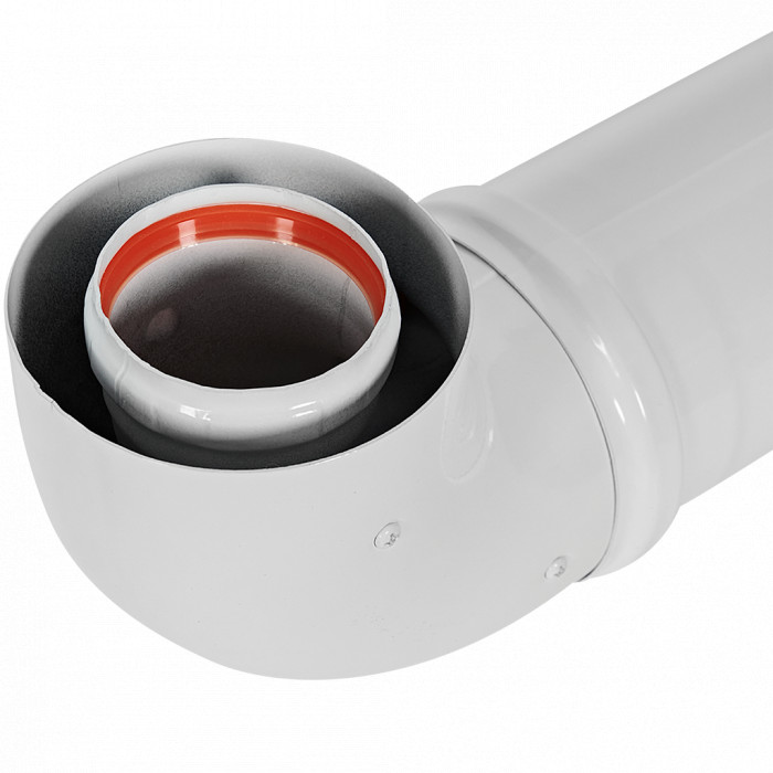 ROMMER RCA-6010-211000 Комплект дымохода АНТИЛЕД 60/100 - 1000мм (Baxi (кроме ECO Nova/Classic), Viessmann, Kiturami, Mizudo, Beretta, Oasis, Wolf, Tiberis, DeDietrich ) хомут в комплекте