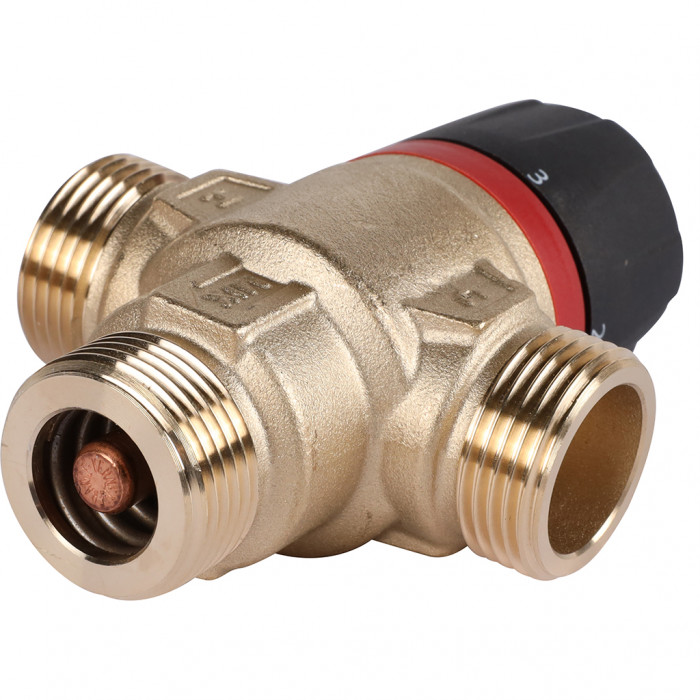 ROMMER RVM-1121-186520 Термостатический смесительный клапан для систем отопления и ГВС 3/4 НР 30-65°С KV 1,8 (центральное смешивание)