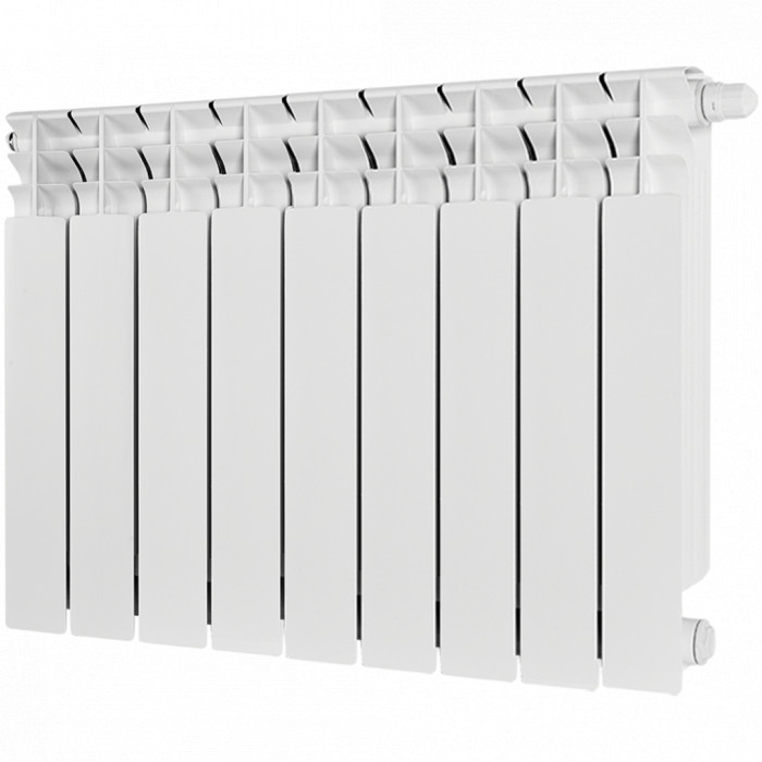 Биметаллический радиатор STOUT TITAN VENTIL 500, 9 секций, нижнее правое подключение, белый
