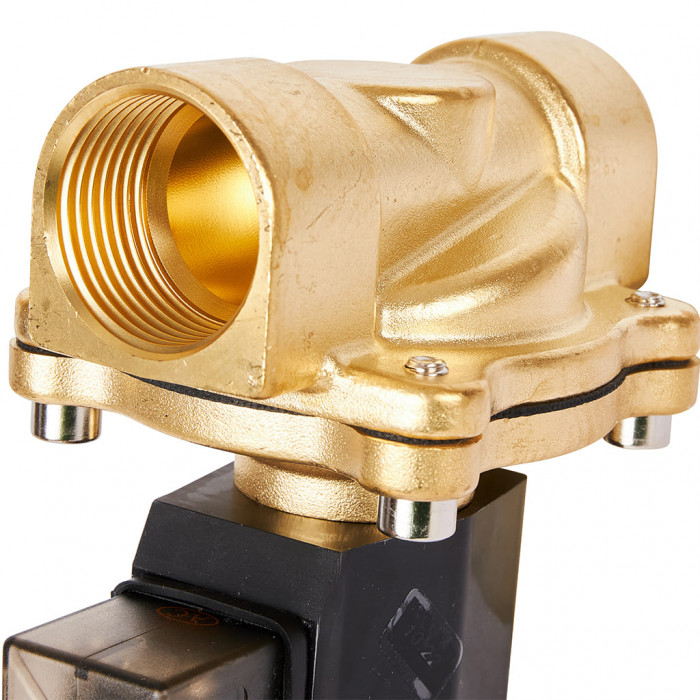 Клапан электромагнитный (соленоидный) двухходовой РОСМА 00000011327 СК-11-25 G1, НЗ, 220В, прямого действия, корпус - латунь, уплотнение - NBR