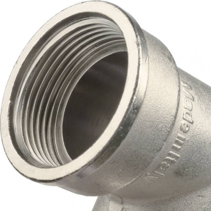 STOUT Угольник с упором НВ никелированный 1 1/4