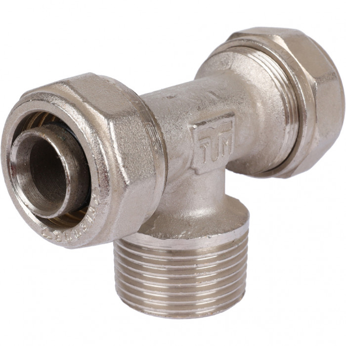 Тройник TIEMME с наружной резьбой (26х3.0х1) для металлопластиковых труб винтовой