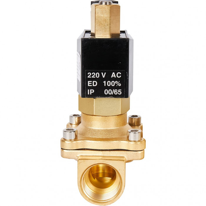 Клапан электромагнитный (соленоидный) двухходовой РОСМА СК-21-20 нормально открытый НО, АС 220В,G3/4, Ду20