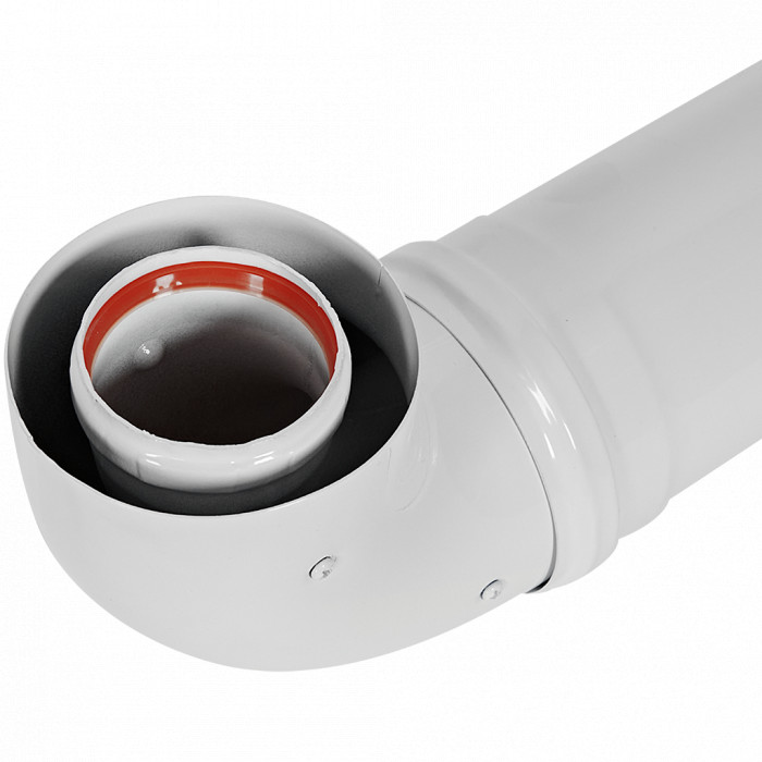 ROMMER RCA-6010-241000 Комплект дымохода АНТИЛЕД 60/100 - 1000мм (Bosch, Buderus, Navien S/C/E, Baxi ECO Nova/Classic, Baltur, Fondital ) в комплекте фланец