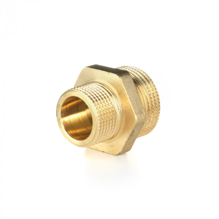 Ниппель переходной, НН 1 1/2"×2", латунь