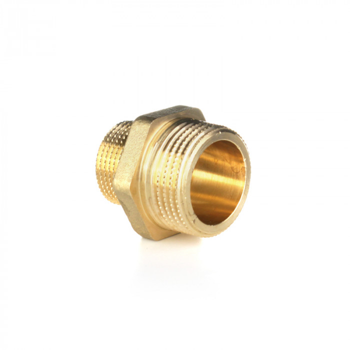 Ниппель переходной, НН 1 1/2"×2", латунь