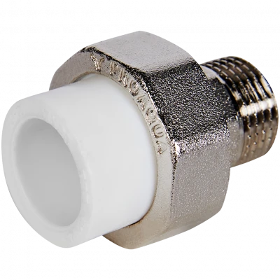 Муфта комбинированная Pro Aqua d=20-1/2 PP-R разъемная (американка) НР Белая