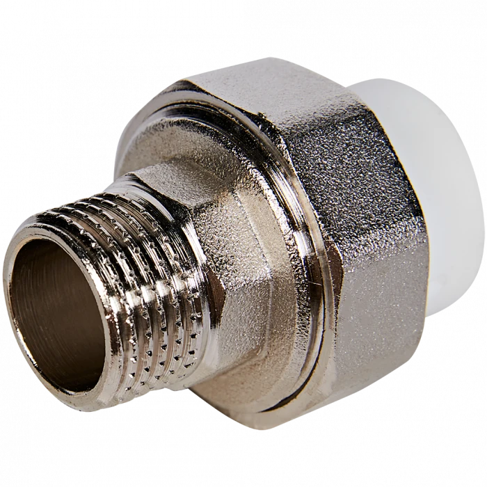 Муфта комбинированная Pro Aqua d=20-1/2 PP-R разъемная (американка) НР Белая