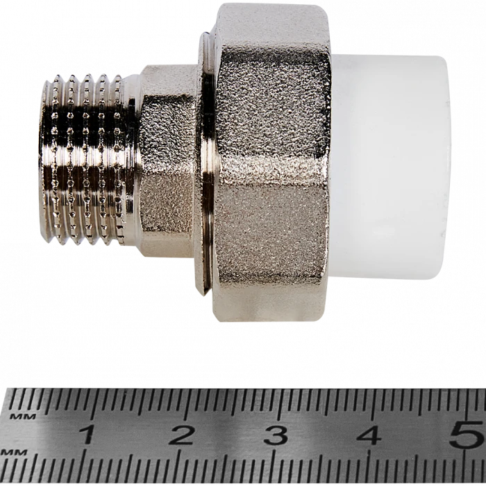 Муфта комбинированная Pro Aqua d=20-1/2 PP-R разъемная (американка) НР Белая