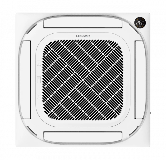 Инверторная компактная кассетная сплит-система ECO ENERGY 2025 LESSAR LS-HE12BCWE2/LU-HE12UWE2/LZ-B4CUB