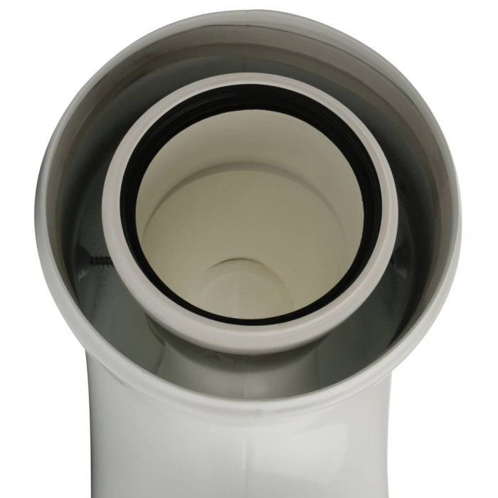 STOUT   Элемент дымохода конденсац. угол 90° DN60/100 м/п с инспекционным окном PP-FE