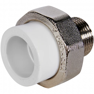 Муфта комбинированная Pro Aqua d=25-3/4 PP-R разъемная (американка) НР Белая