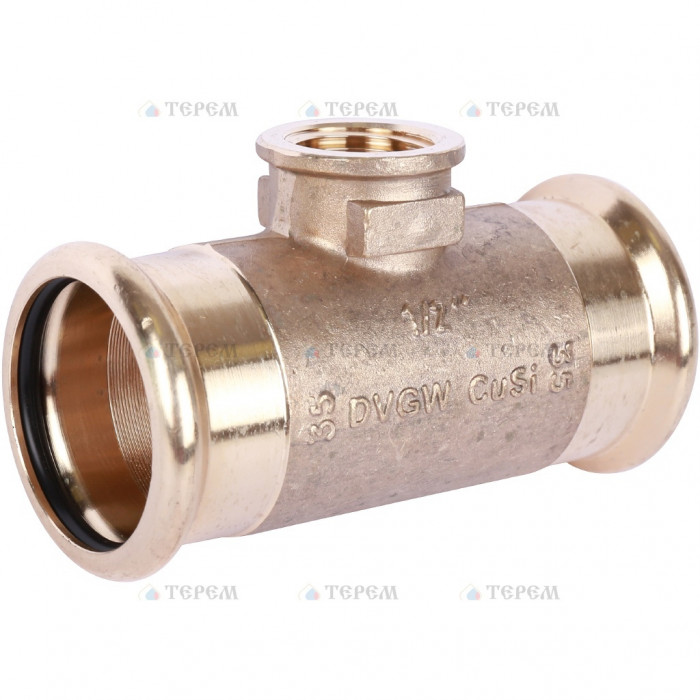 Sanha 8130G пресс-фитинг, бронза, тройник ВПр-ВР-ВПр 35x1x35 для медных труб прессовой