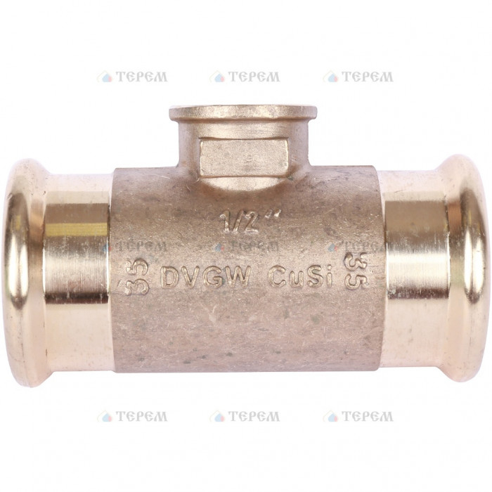 Sanha 8130G пресс-фитинг, бронза, тройник ВПр-ВР-ВПр 35x1x35 для медных труб прессовой