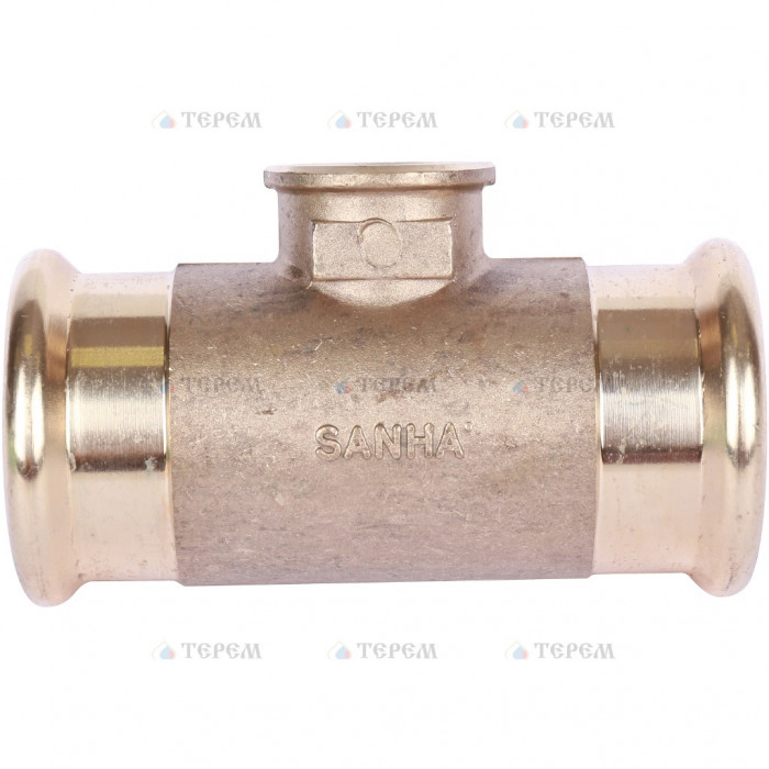 Sanha 8130G пресс-фитинг, бронза, тройник ВПр-ВР-ВПр 35x1x35 для медных труб прессовой