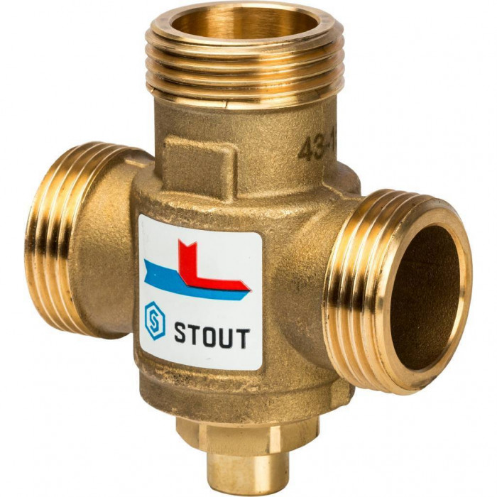 STOUT SVM-0050 Термостатический смесительный клапан G 1"М-G 1"1/2F-G 1"M 60°С