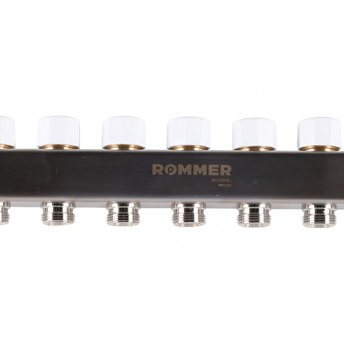 ROMMER RMS-1200-000009 ROMMER Коллектор из нержавеющей стали с расходомерами 9 вых.